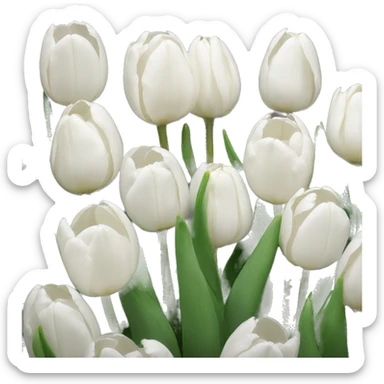 White tulips sticker
