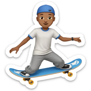 skateboarder black boy mugshot with  sticker