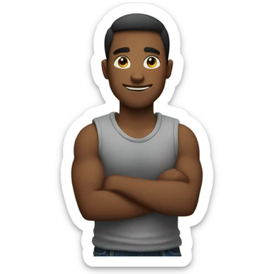guy with arms crossed x sticker