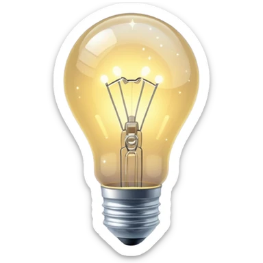 light bulb with sparkles around sticker