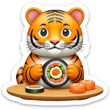 Tiger making gimbap sticker
