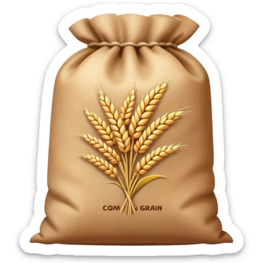 bag of grain and 2d logo grain sticker
