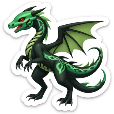 Meloetta-Venom-Zekrom-Salandit-fusion, full body, tribal markings  sticker