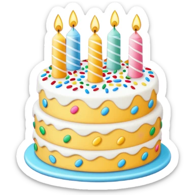 Birthday cake with funfetti sticker