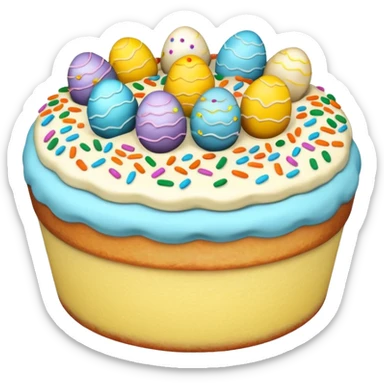 Easter cake with colorful sprinkles sticker