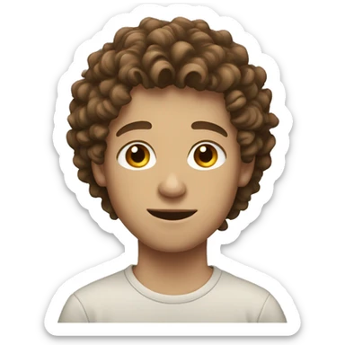 white teenage boy with brown curly hair  sticker