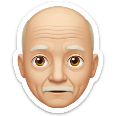 A bald old man with thin on top sticker