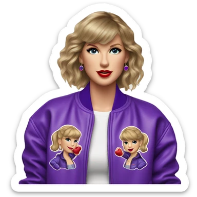 Hot Taylor swift PURPLE  80S BOMBER JACKET sticker