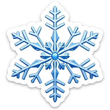 white snowflake with blue snowflake sticker