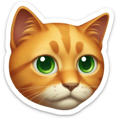frowning orange cat with dark green eyes  sticker