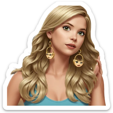 blonde girl with earrings sticker