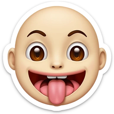 Use 😜 and put✌️on the tongue sticker