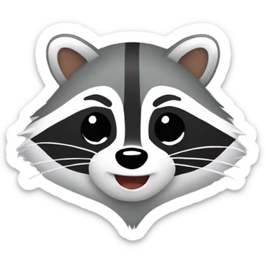 raccoon with closed eyes and hearts around sticker