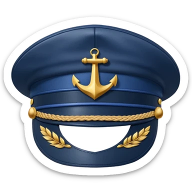 captain hat closeup alone low detail sticker