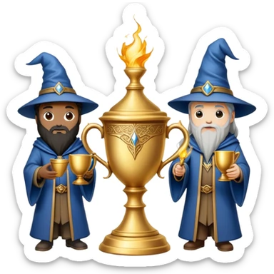 three wizards standing around the Triwizard Cup from Harry Potter sticker