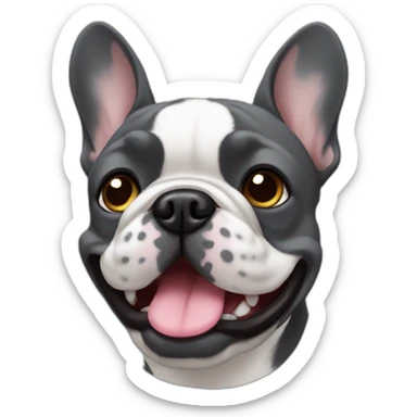 dark grey frenchie sticker