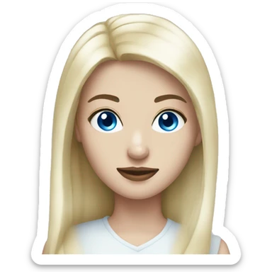 Pale woman black hair blue eyes sticker