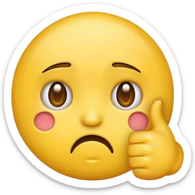 Yellow emoji yuck face thumbs down sticker