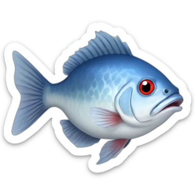 fish fugu breed, blue color with red eyes skuish sticker