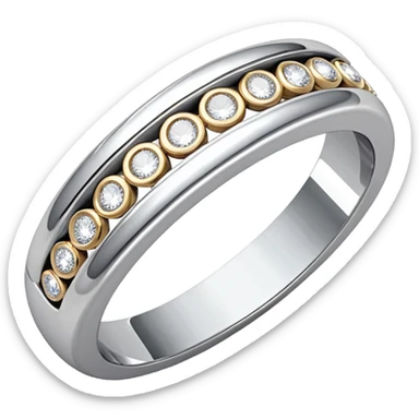 glitter white diamond married ring sticker