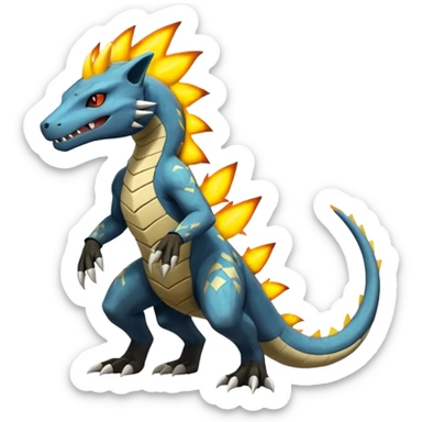 Salandit-Marowak-Manectric-Zeraora-Fakémon-hybrid-creature (full body)  sticker