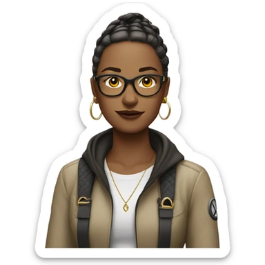 European swag Woman outside Mercedes  sticker