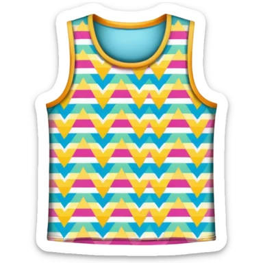 colorful patterned sleeveless t-shirt sticker