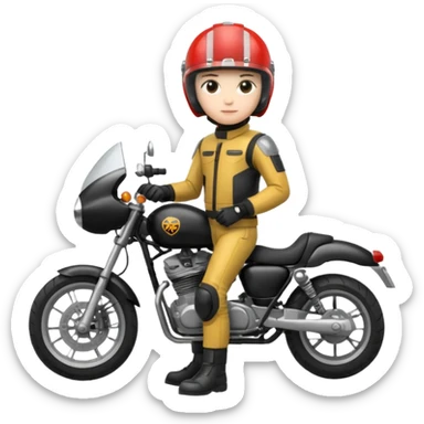 motorcycle human with helmet full body sticker