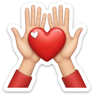 holding hands with a heart above them sticker