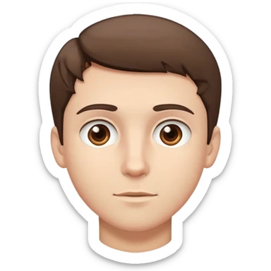 white boy with short hair brown eyes sticker