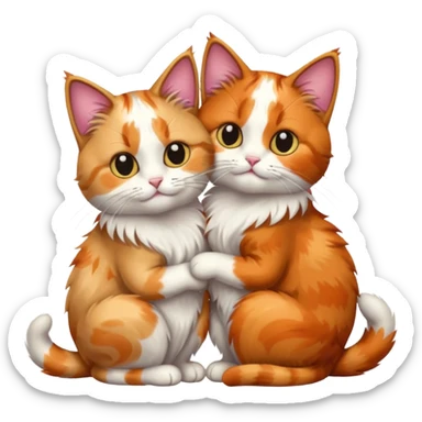 two cats grooming each other sticker