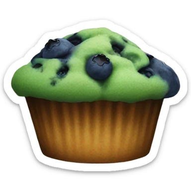 green blueberry muffin on white plate sticker