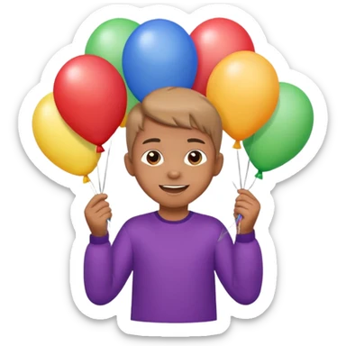 Balloons holder kid sticker
