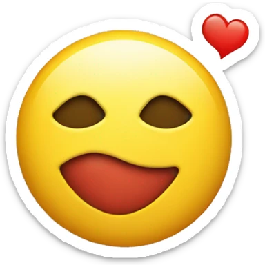 Kissing emoji but with a yellow heart instead of red sticker