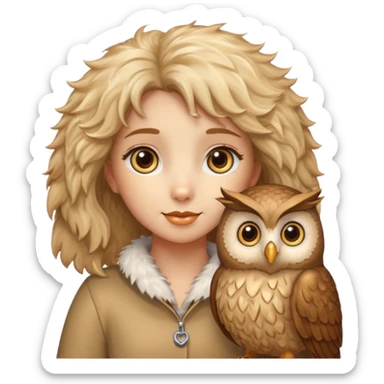 Light golden doodle girl with ow sticker