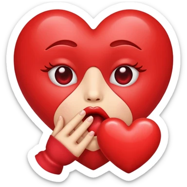 Heart blowing kisses sticker