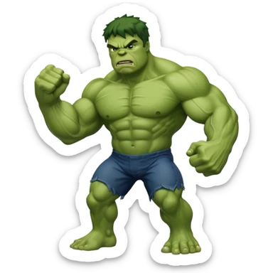 Angry hulk with big fist sticker