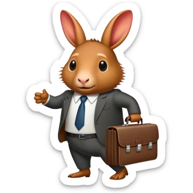  roach not fuzzy wearing a business suit and briefcase  sticker