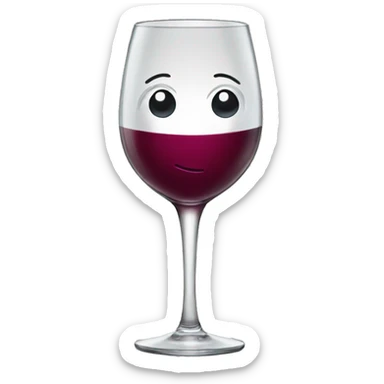 Wine glass with a face  sticker