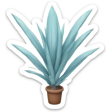 pastel blue Yucca plant sticker