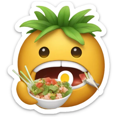 hawaian eating poke sticker