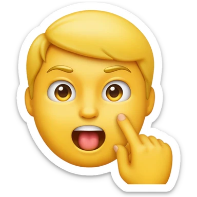 Emoji bitting his finger with a sassy face sticker