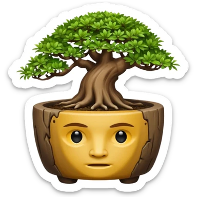 Caveman faceless bonsai pot  sticker