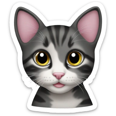 A cutie kitten black sticker
