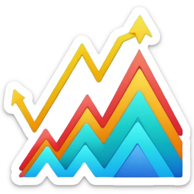line graph up sticker