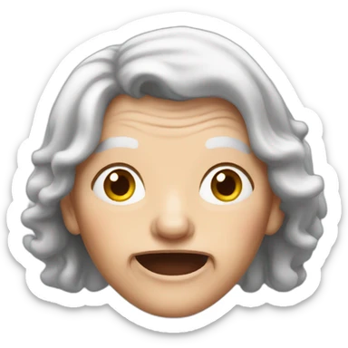 Crazy old lady with long red hair  sticker