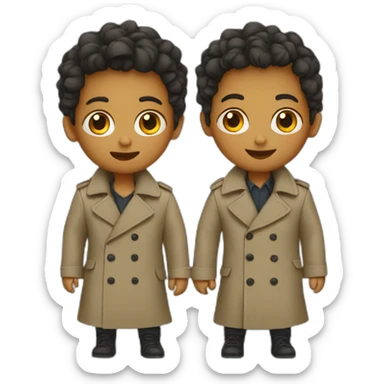 Two kids in one trenchcoat sticker