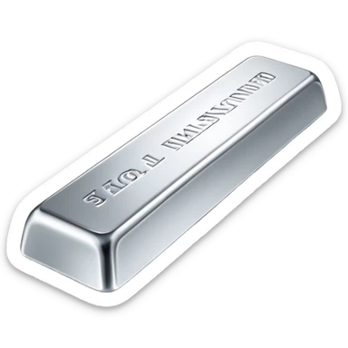 Cinematic Realistic Silver Bar, Cool and gleaming, with smooth, polished silver surfaces reflecting the light in soft, pristine highlights. The elegant shine of the metal exudes sophistication and timeless class. Soft glowing outline, capturing the essence of refined luxury and understated elegance in polished silver. sticker