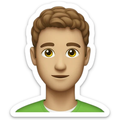 programmer with brown fade haircut green eyes sticker