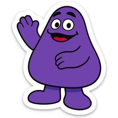 grimace vibrant toon style sticker